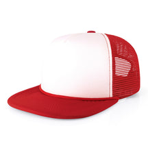 Two-Tone Foam Trucker Hat with Rope – Flat Bill Mesh Snapback