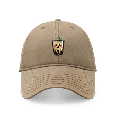 Boba Tea Embroidered Dad Hat – Adjustable Cotton Baseball Cap