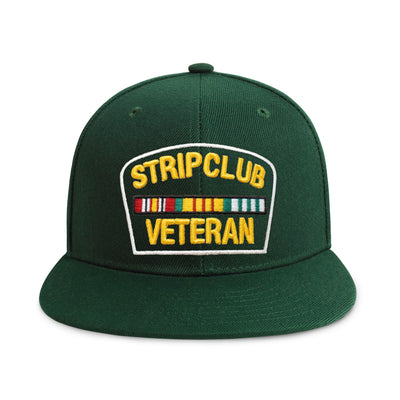 Strip Club Veteran Flat Bill Cap – Embroidered Adjustable Snapback Hat
