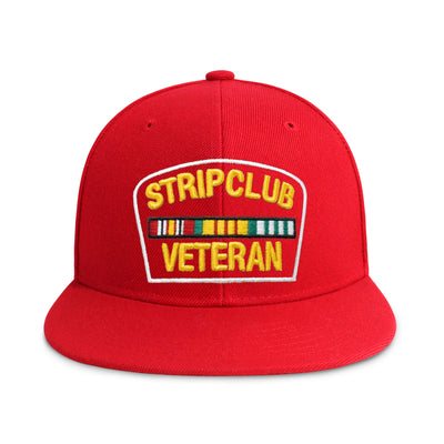 Strip Club Veteran Flat Bill Cap – Embroidered Adjustable Snapback Hat