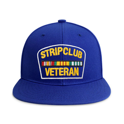 Strip Club Veteran Flat Bill Cap – Embroidered Adjustable Snapback Hat