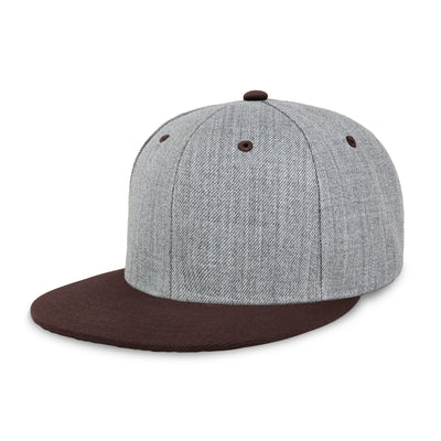 Two-Tone Heather Grey Flat Bill Snapback – Adjustable Street Style Cap