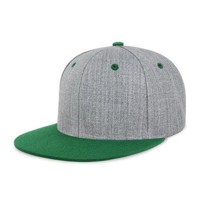 Two-Tone Heather Grey Flat Bill Snapback – Adjustable Street Style Cap