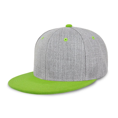 Two-Tone Heather Grey Flat Bill Snapback – Adjustable Street Style Cap
