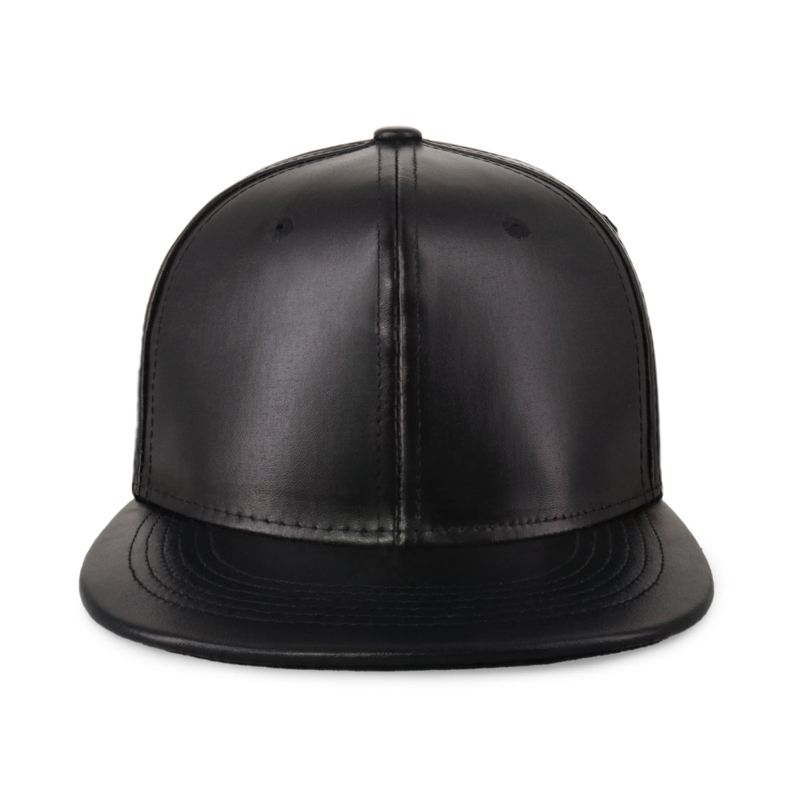 PU Leather Flat Bill Snapback – Sleek Adjustable Street Style Cap