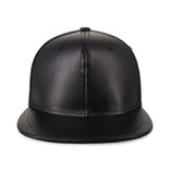 PU Leather Flat Bill Snapback – Sleek Adjustable Street Style Cap