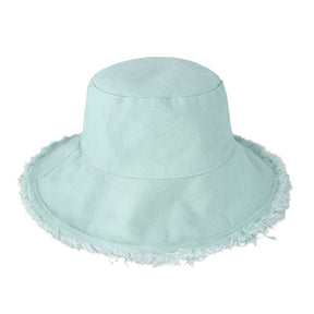 baby blue Frayed Bucket Hat