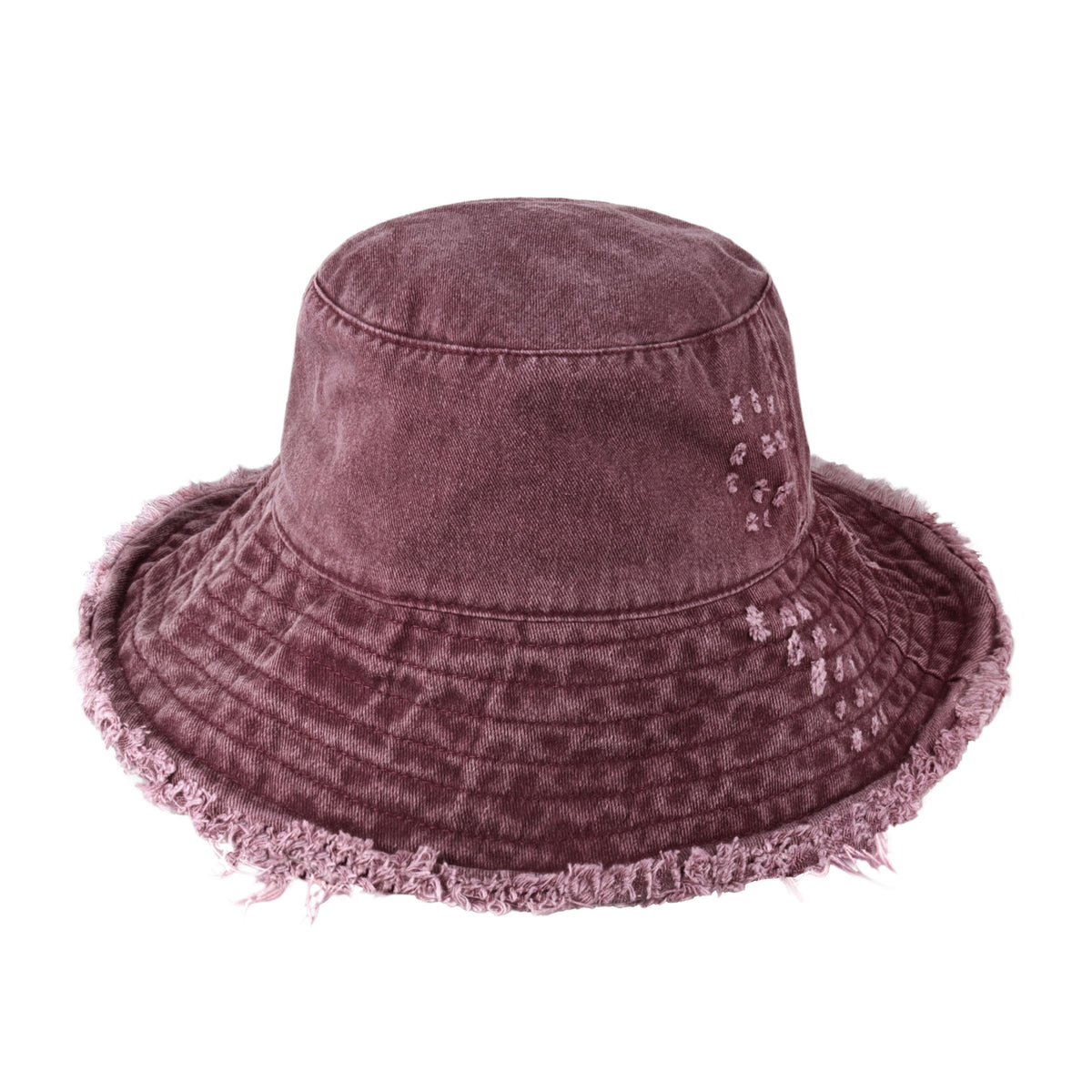 berry Frayed Bucket Hat