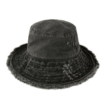 charcoal Frayed Bucket Hat