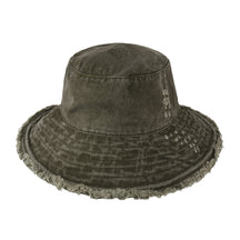 Wide Brim Frayed Bucket Hat