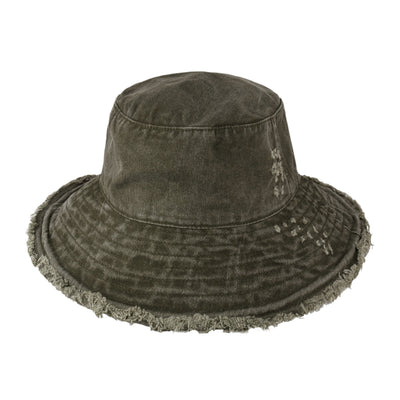 Frayed Cotton Bucket Hat for Summer – Stylish Casual Cotton Sun Hat