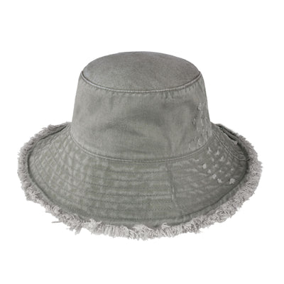 Frayed Cotton Bucket Hat for Summer – Stylish Casual Cotton Sun Hat