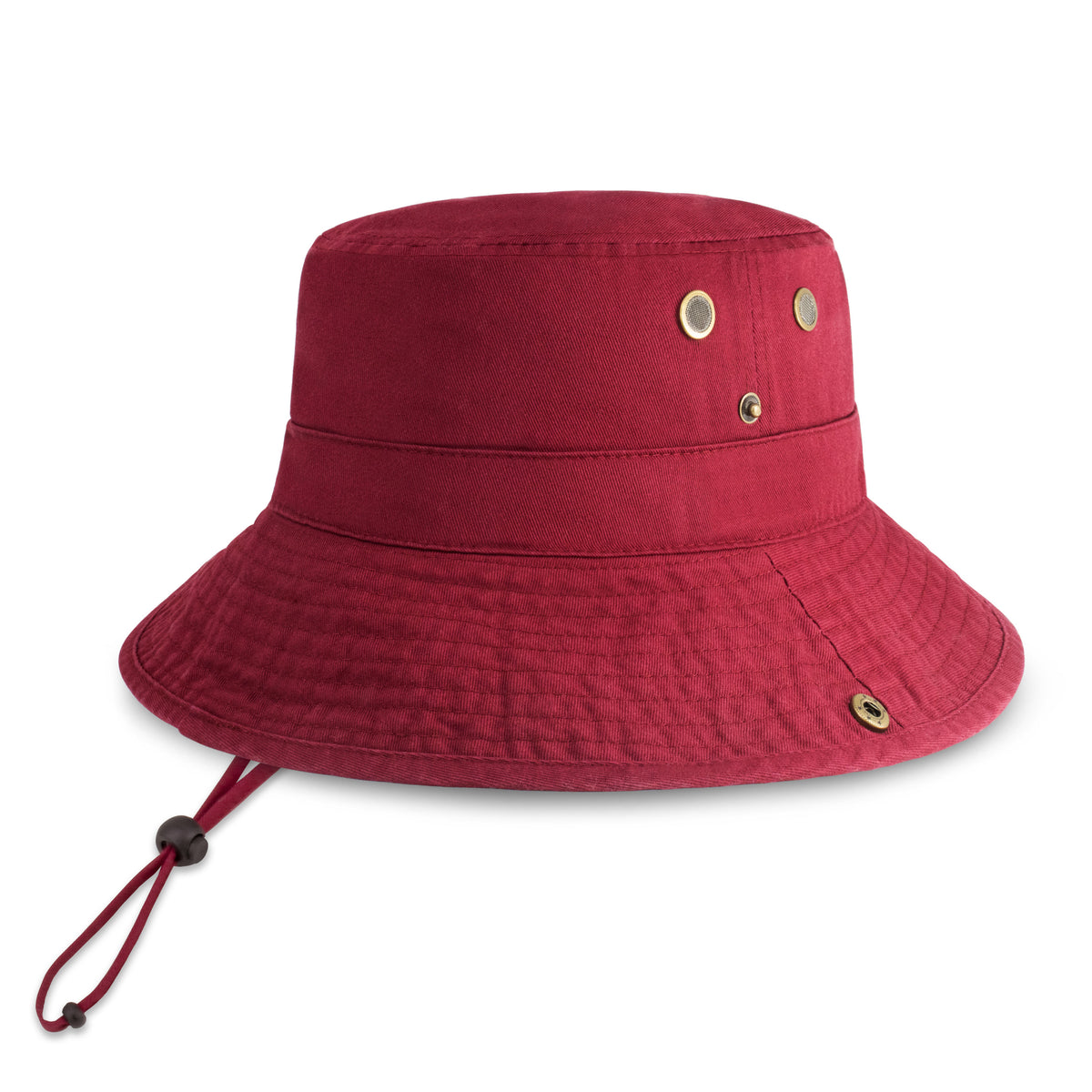 Burgundy Wide Brim Bucket Hat