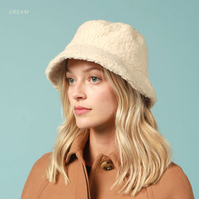 Cream Sherpa Bucket Hat