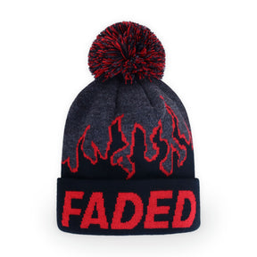 black Faded Pom Beanie