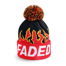 red Faded Pom Beanie