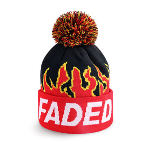red Faded Pom Beanie