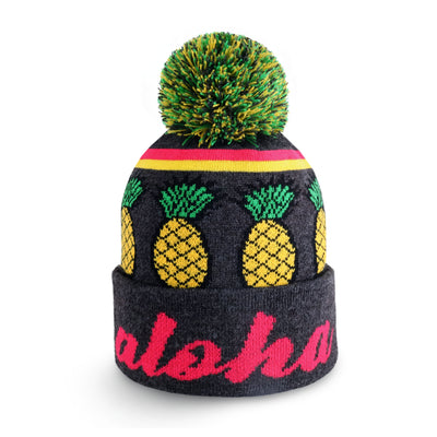 Dark grey  Aloha Pom Beanie