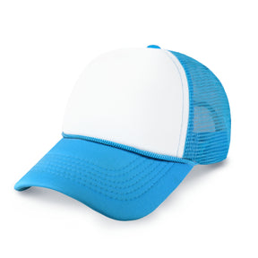 white blue Two Tone Foam Trucker Hat