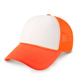 white orange Two Tone Foam Trucker Hat