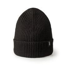Black Ribbed Fisherman Beanie