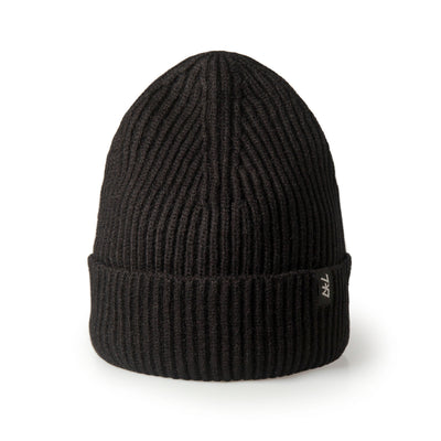 Black Ribbed Fisherman Beanie