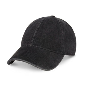 Black Denim Plain Baseball Cap