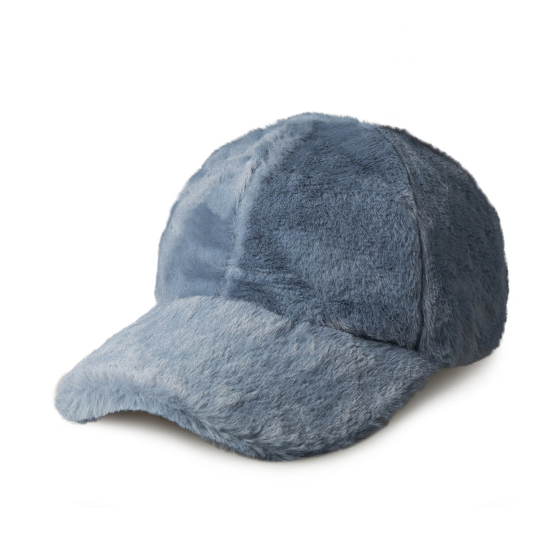 Fur Pom Baseball Cap for Winter – Faux Fur Warm Adjustable Hat