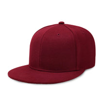 Burgundy  Plain Solid Snapback Hat