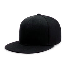  Black Plain Solid Snapback Hat