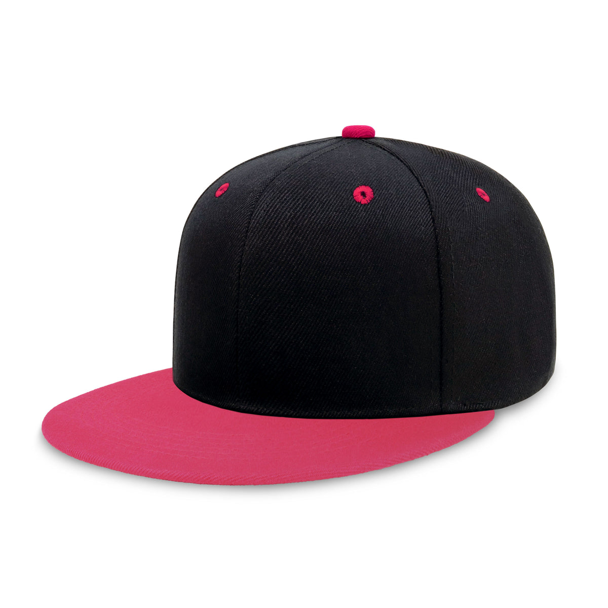 Black Red Plain Two Tone Snapback Hat