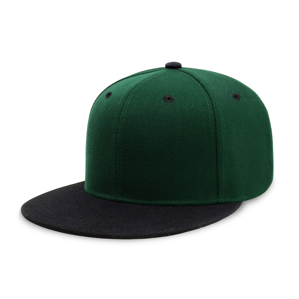 1 Pack  Two-Tone Edge Snapback - Black/Hunter Green