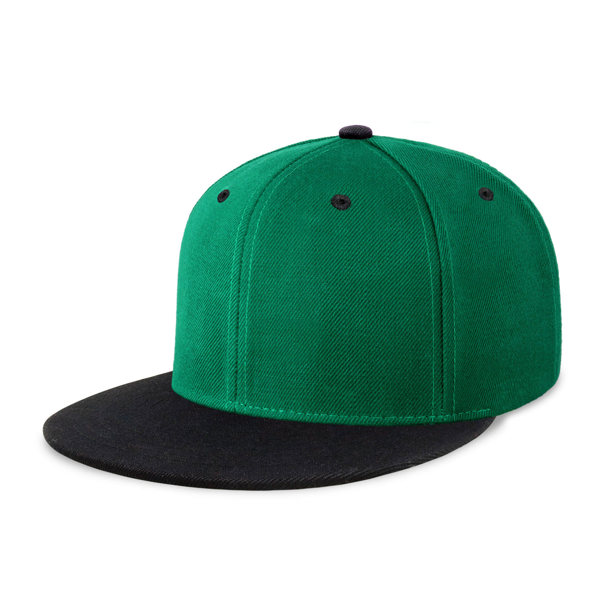 1 Pack  Two-Tone Edge Snapback - Black/Hunter Green