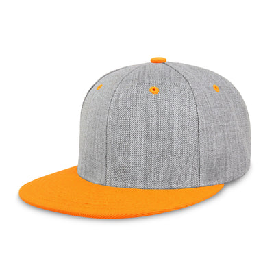 Two-Tone Heather Grey Flat Bill Snapback – Adjustable Street Style Cap