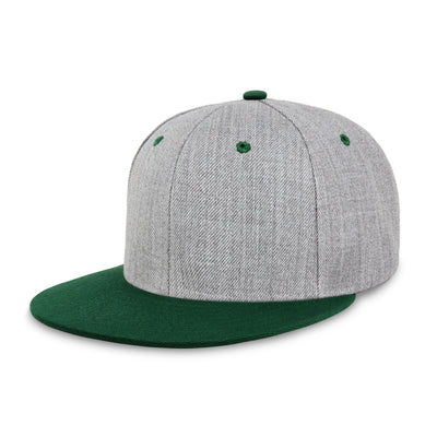 Two-Tone Heather Grey Flat Bill Snapback – Adjustable Street Style Cap