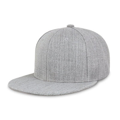 Two-Tone Heather Grey Flat Bill Snapback – Adjustable Street Style Cap