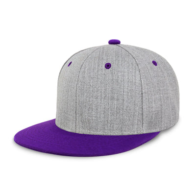 Two-Tone Heather Grey Flat Bill Snapback – Adjustable Street Style Cap