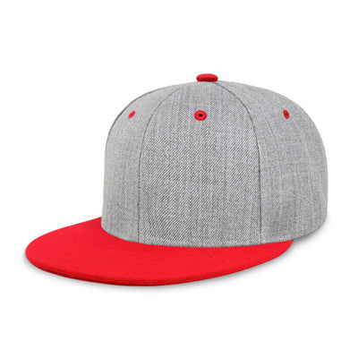 Two-Tone Heather Grey Flat Bill Snapback – Adjustable Street Style Cap