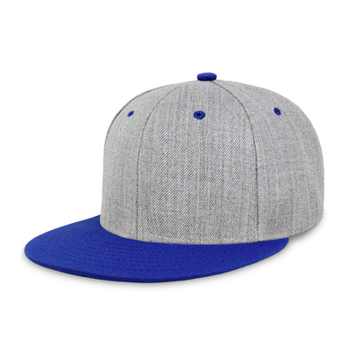 Two-Tone Heather Grey Flat Bill Snapback – Adjustable Street Style Cap