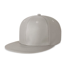 cream Leather Flat Bill Snapback