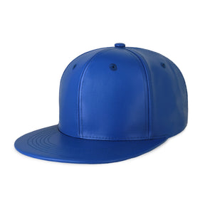 Leather Flat Bill Snapback