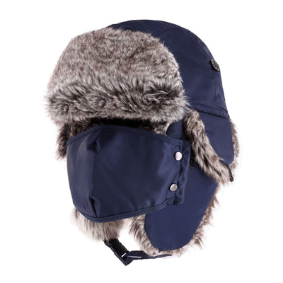 Waterproof Trapper Hat for Winter – Fur Lined Ushanka with Detachable Face Mask
