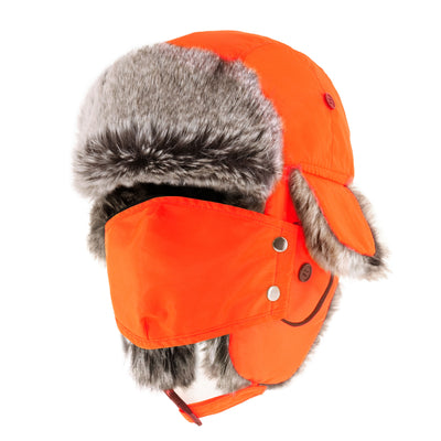 Waterproof Trapper Hat for Winter – Fur Lined Ushanka with Detachable Face Mask