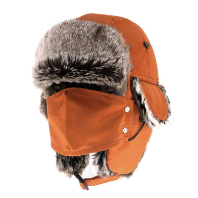 Waterproof Trapper Hat for Winter – Fur Lined Ushanka with Detachable Face Mask