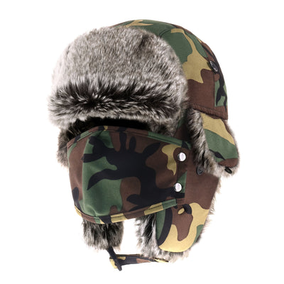 Waterproof Trapper Hat for Winter – Fur Lined Ushanka with Detachable Face Mask