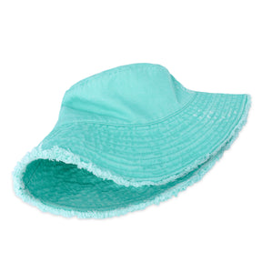 Wide Brim Frayed Bucket Hat