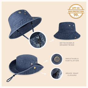 Wide Brim Bucket Hat