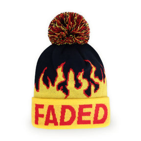 gold  Faded Pom Beanie