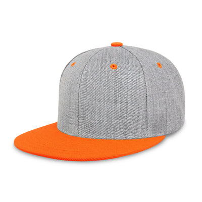 Two-Tone Heather Grey Flat Bill Snapback – Adjustable Street Style Cap