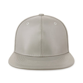 Leather Flat Bill Snapback